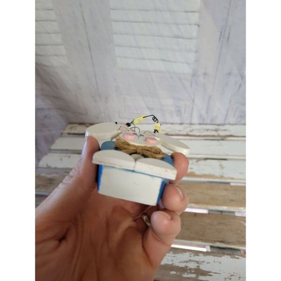 Hanging mini rabbit Easter Bunny spring wooden home decor - Picture 6 of 6